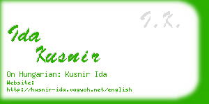 ida kusnir business card